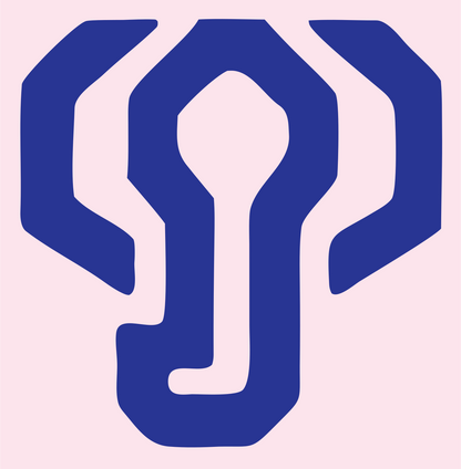 Sci-Fi Elephant Head Circuit Board Mark #fce4ec/#283593