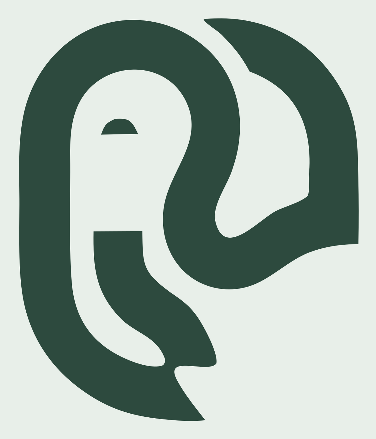 Curled Trunk Elephant Profile Badge #e8efe9/#2d4a3e
