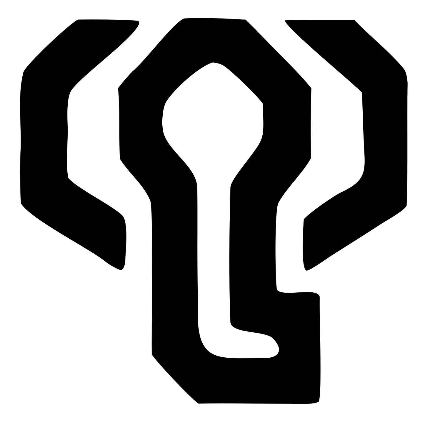 Elephant Trunk Keyhole Mark #ffffff/#000000