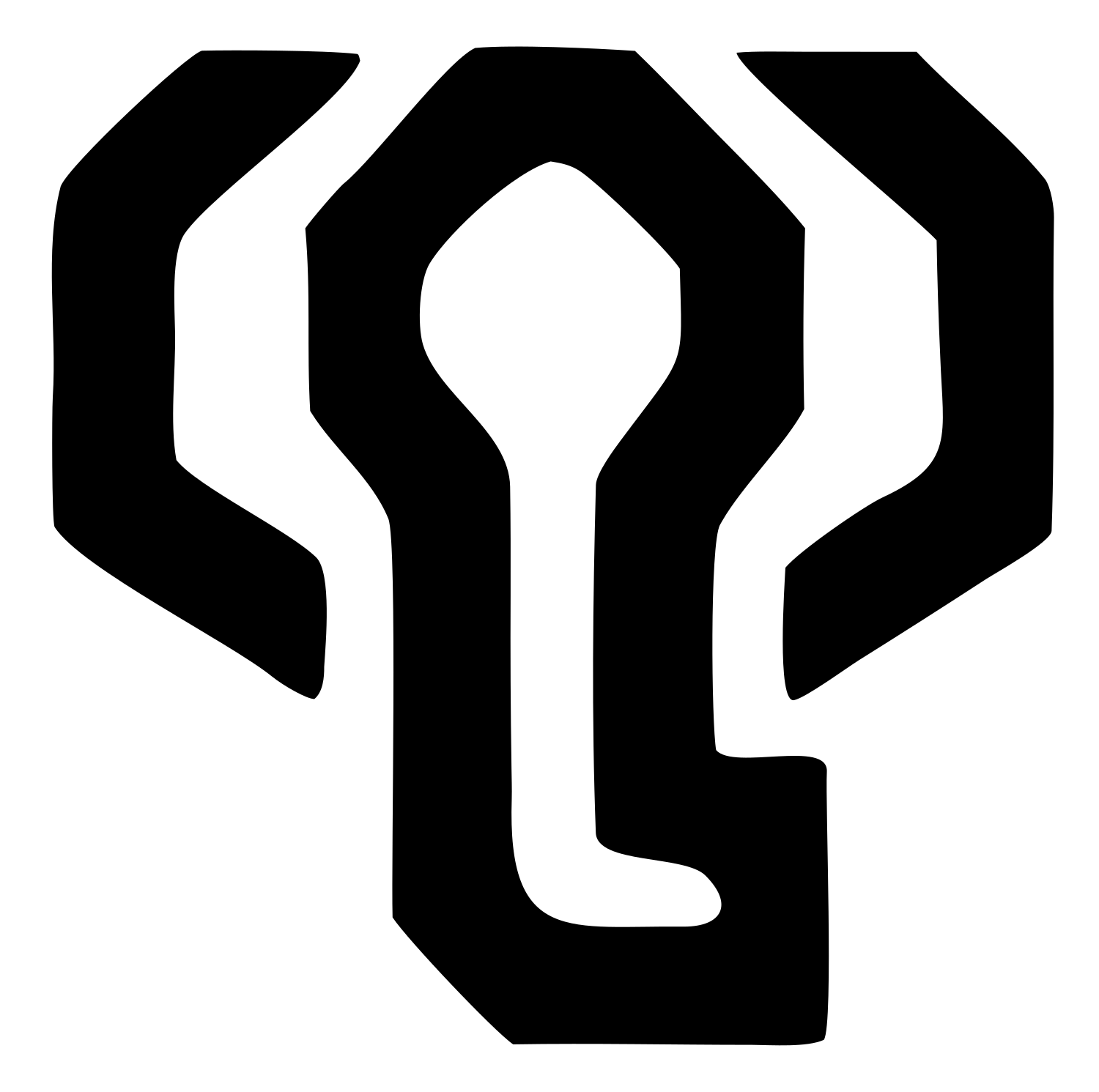 Elephant Trunk Keyhole Mark #ffffff/#000000