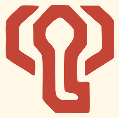 Elephant Trunk Keyhole Mark #fff8e7/#c44536