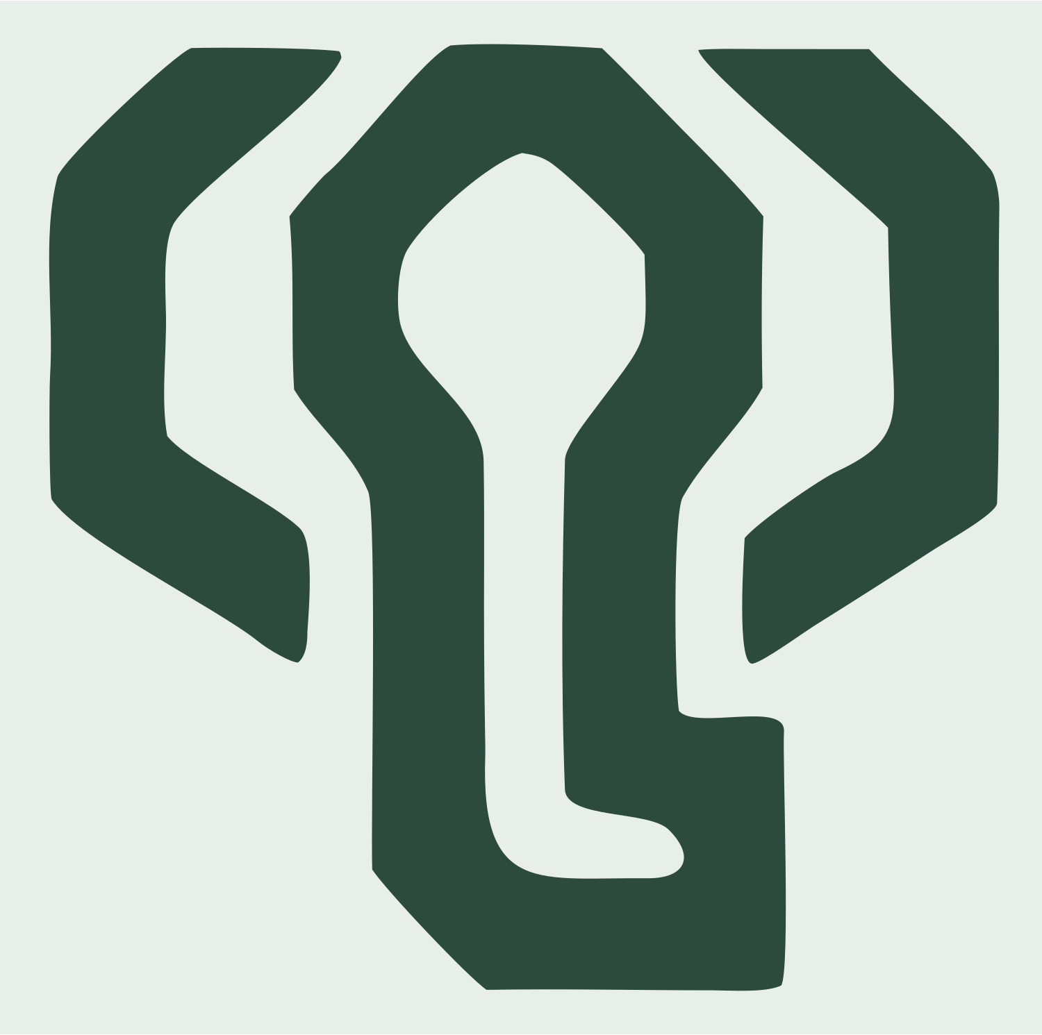 Elephant Trunk Keyhole Mark #e8efe9/#2d4a3e