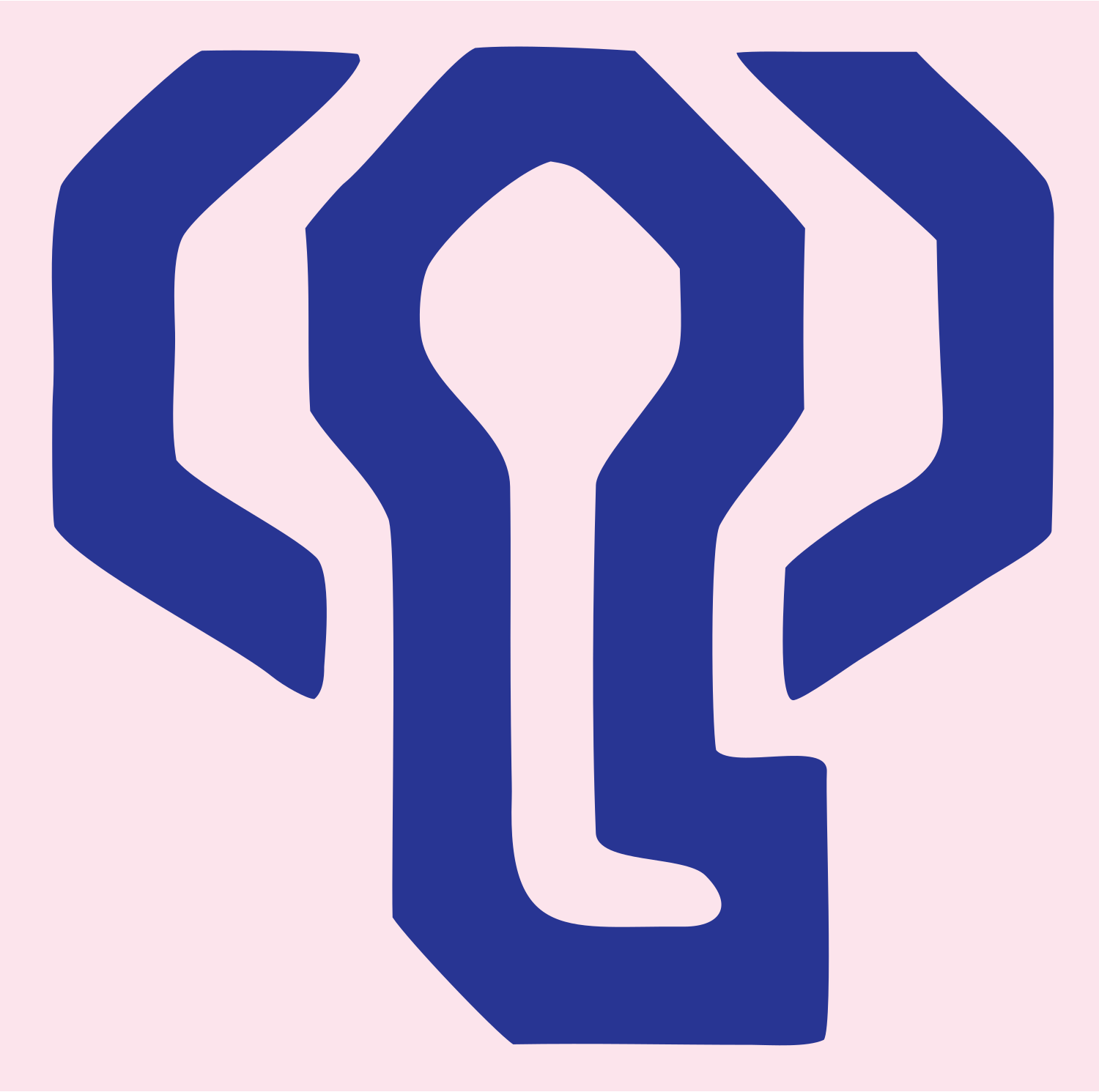 Elephant Trunk Keyhole Mark #fce4ec/#283593