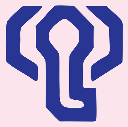 Elephant Trunk Keyhole Mark #fce4ec/#283593