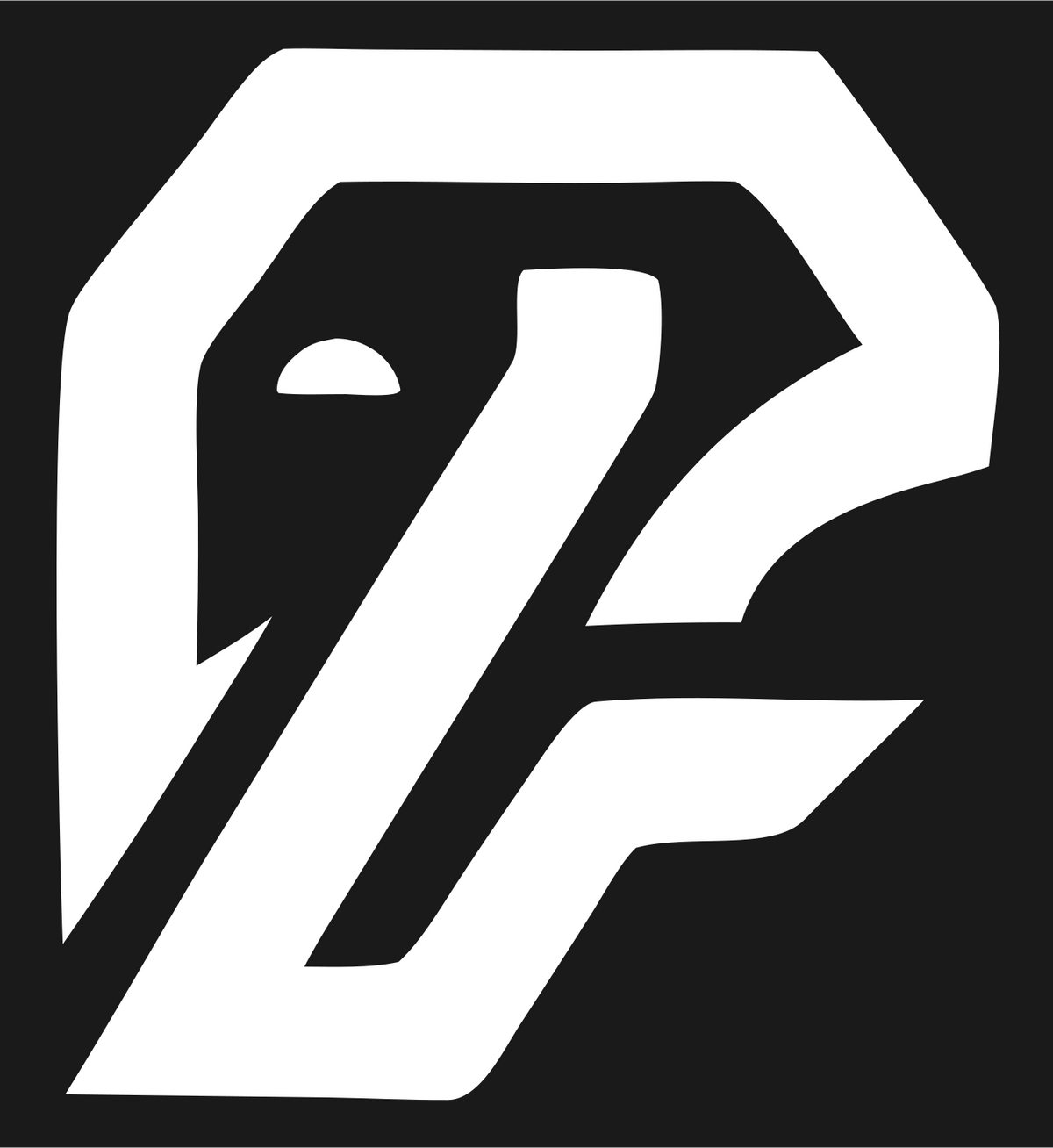 Bold Letterform Elephant Hidden Face Emblem #1a1a1a/#ffffff