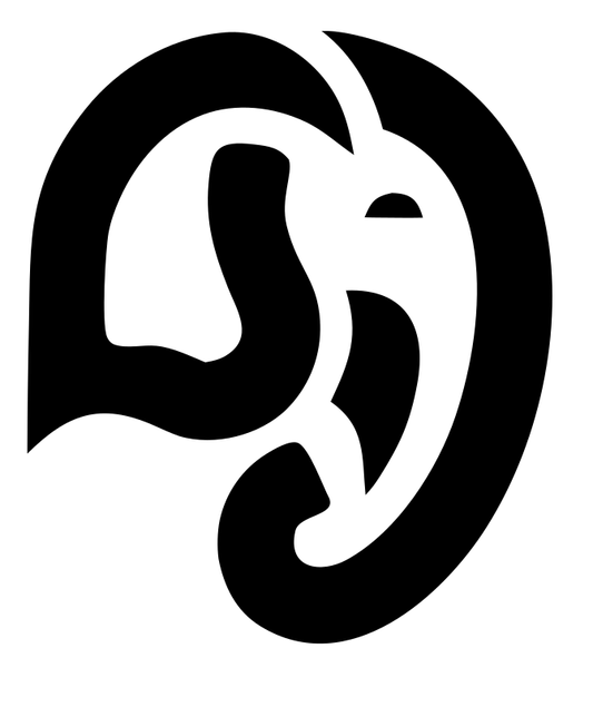 Bold Negative Space Elephant Ear Profile Mark