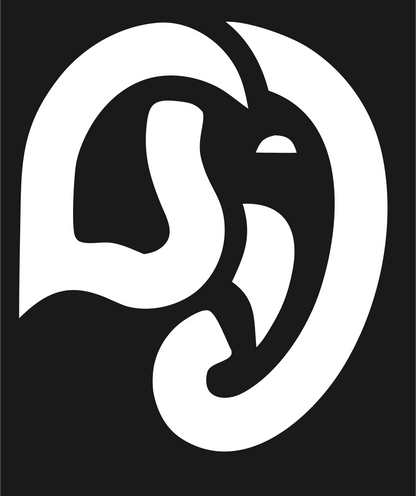 Bold Negative Space Elephant Ear Profile Mark #1a1a1a/#ffffff