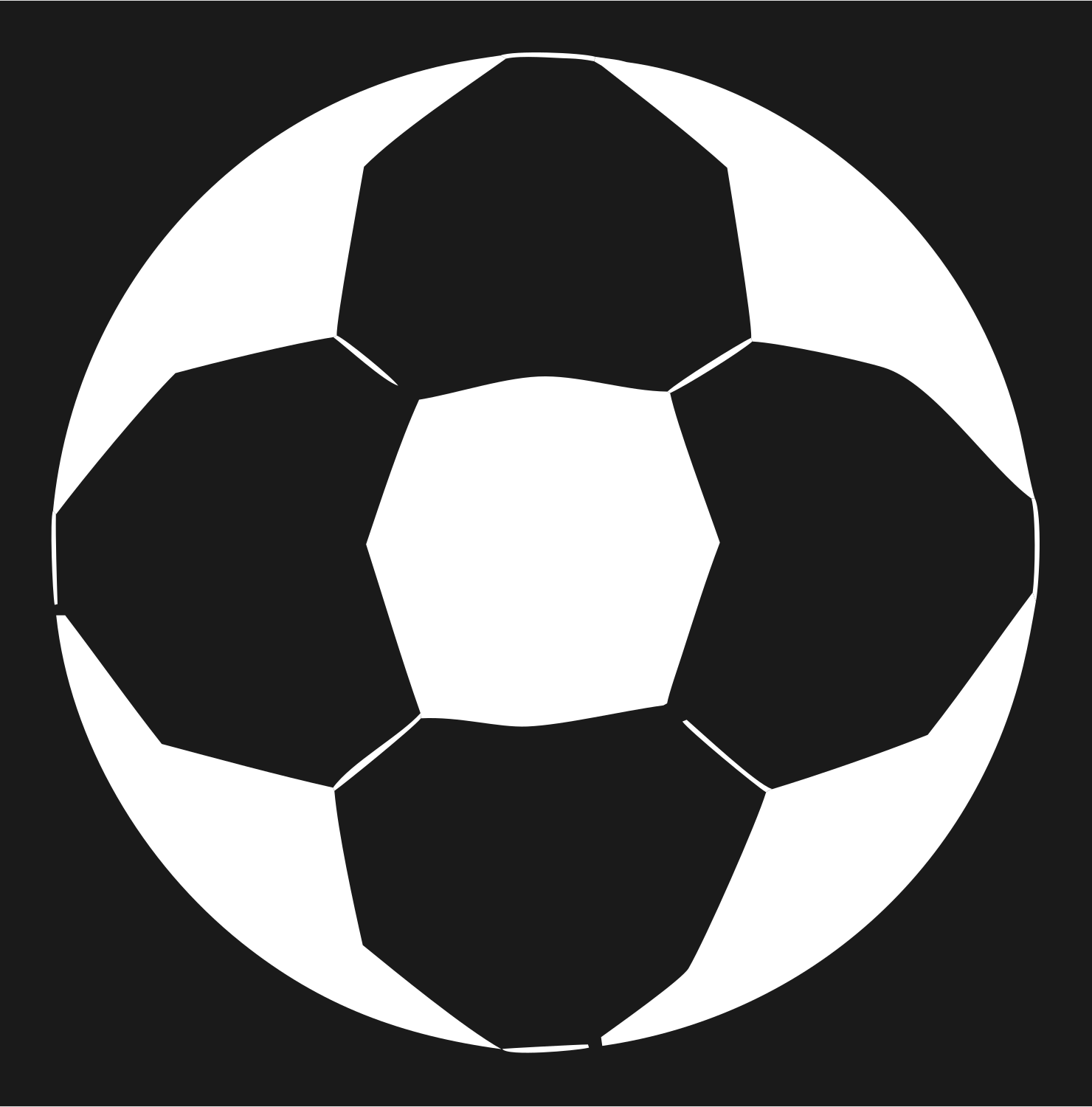 Negative Space Classic Soccer Ball Mark #1a1a1a/#ffffff