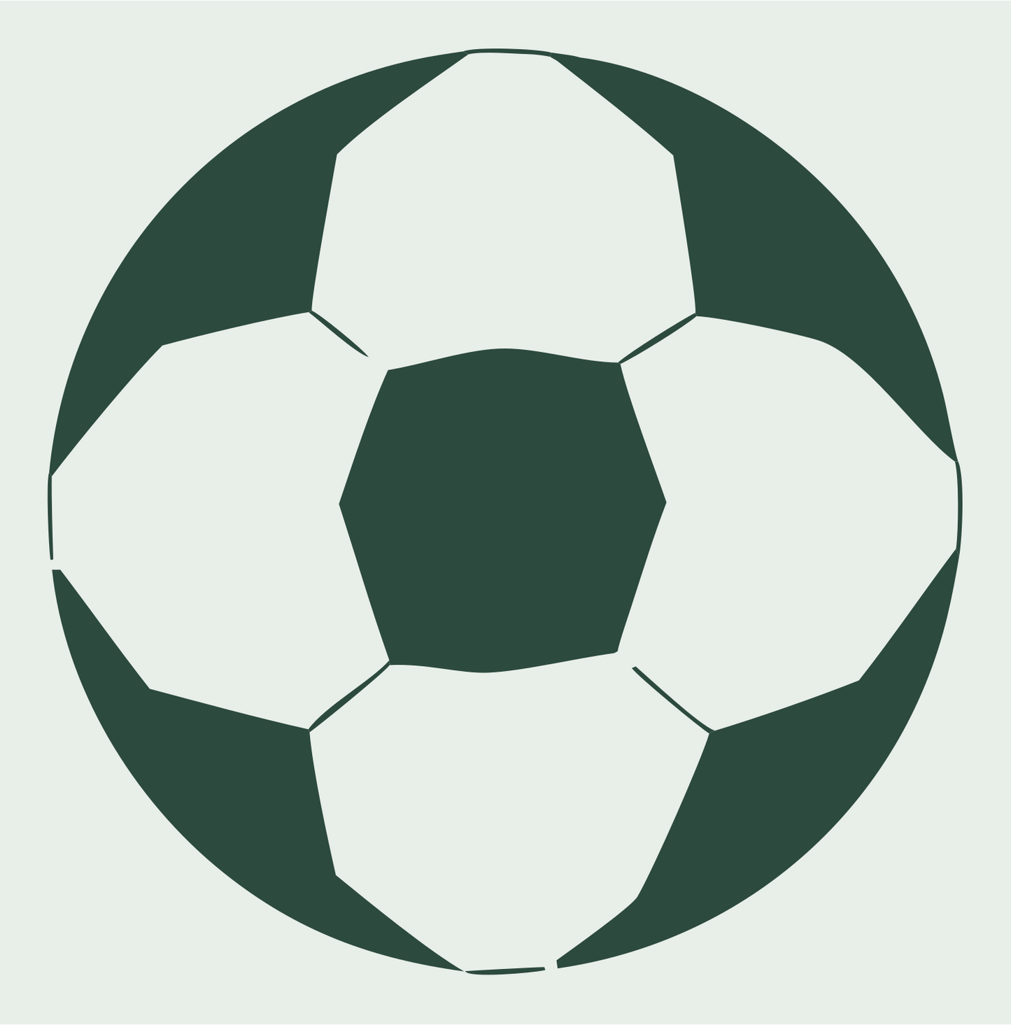 Negative Space Classic Soccer Ball Mark #e8efe9/#2d4a3e