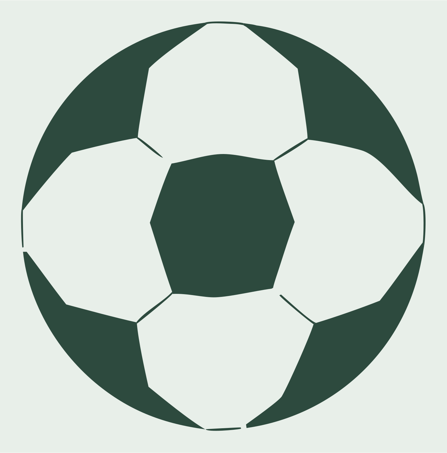 Negative Space Classic Soccer Ball Mark #e8efe9/#2d4a3e