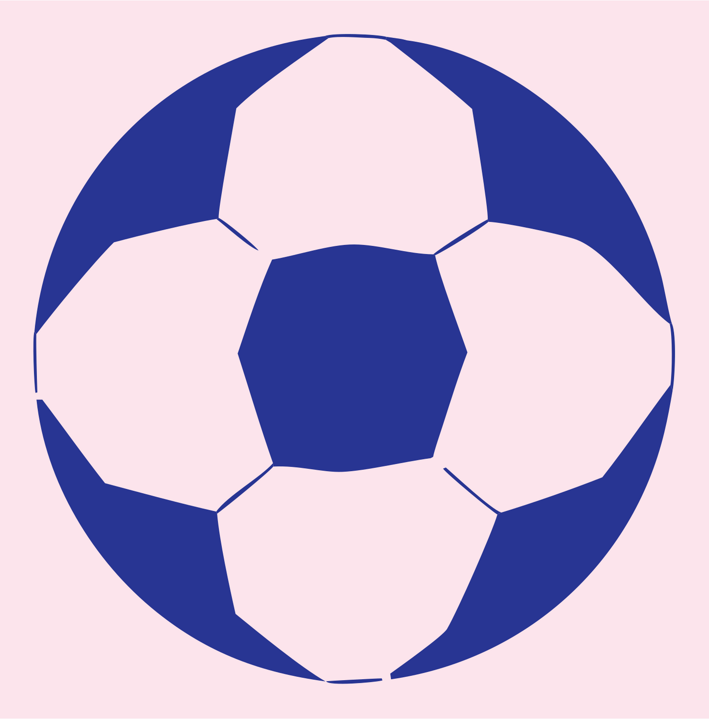 Negative Space Classic Soccer Ball Mark #fce4ec/#283593
