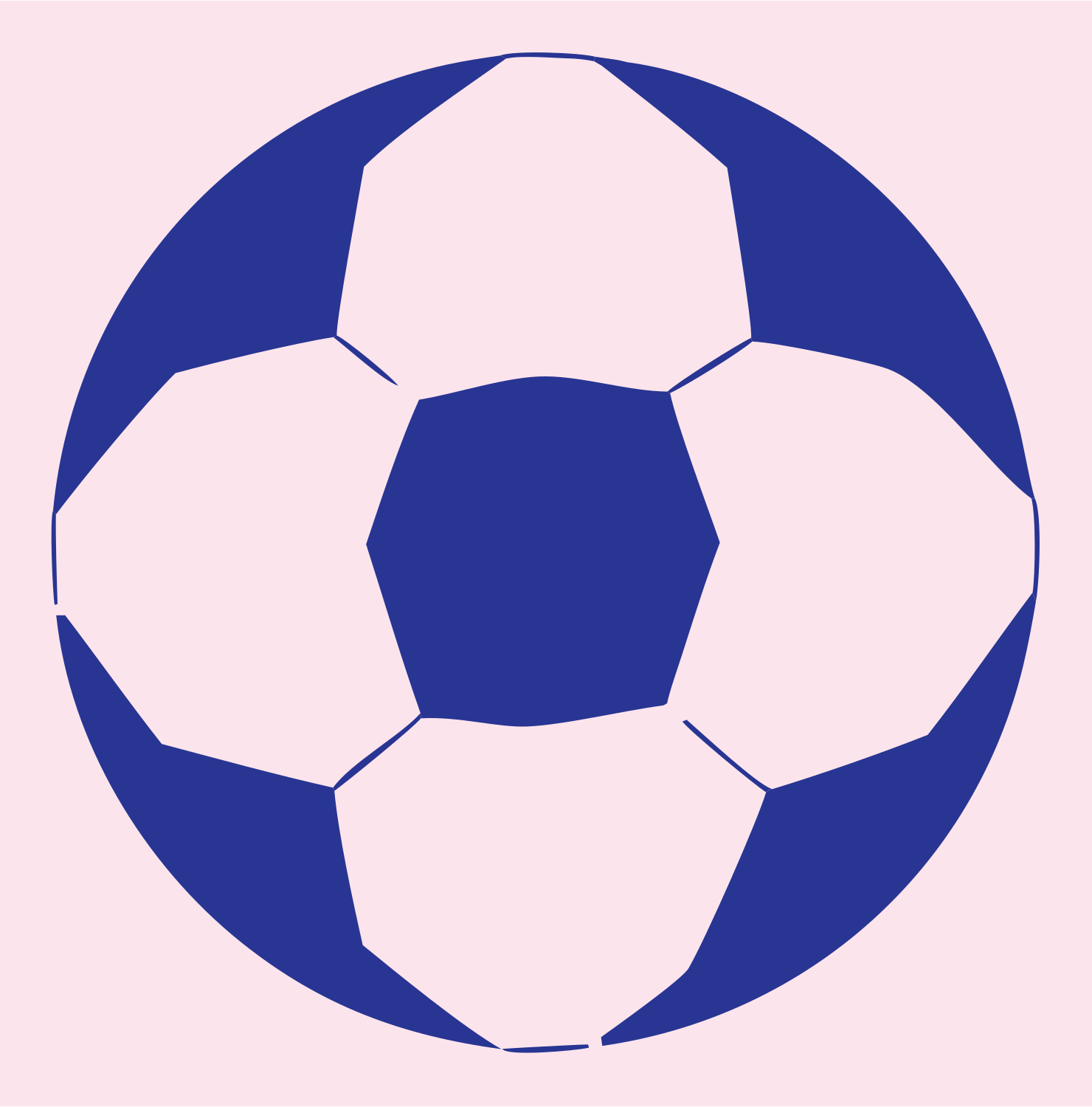 Negative Space Classic Soccer Ball Mark #fce4ec/#283593