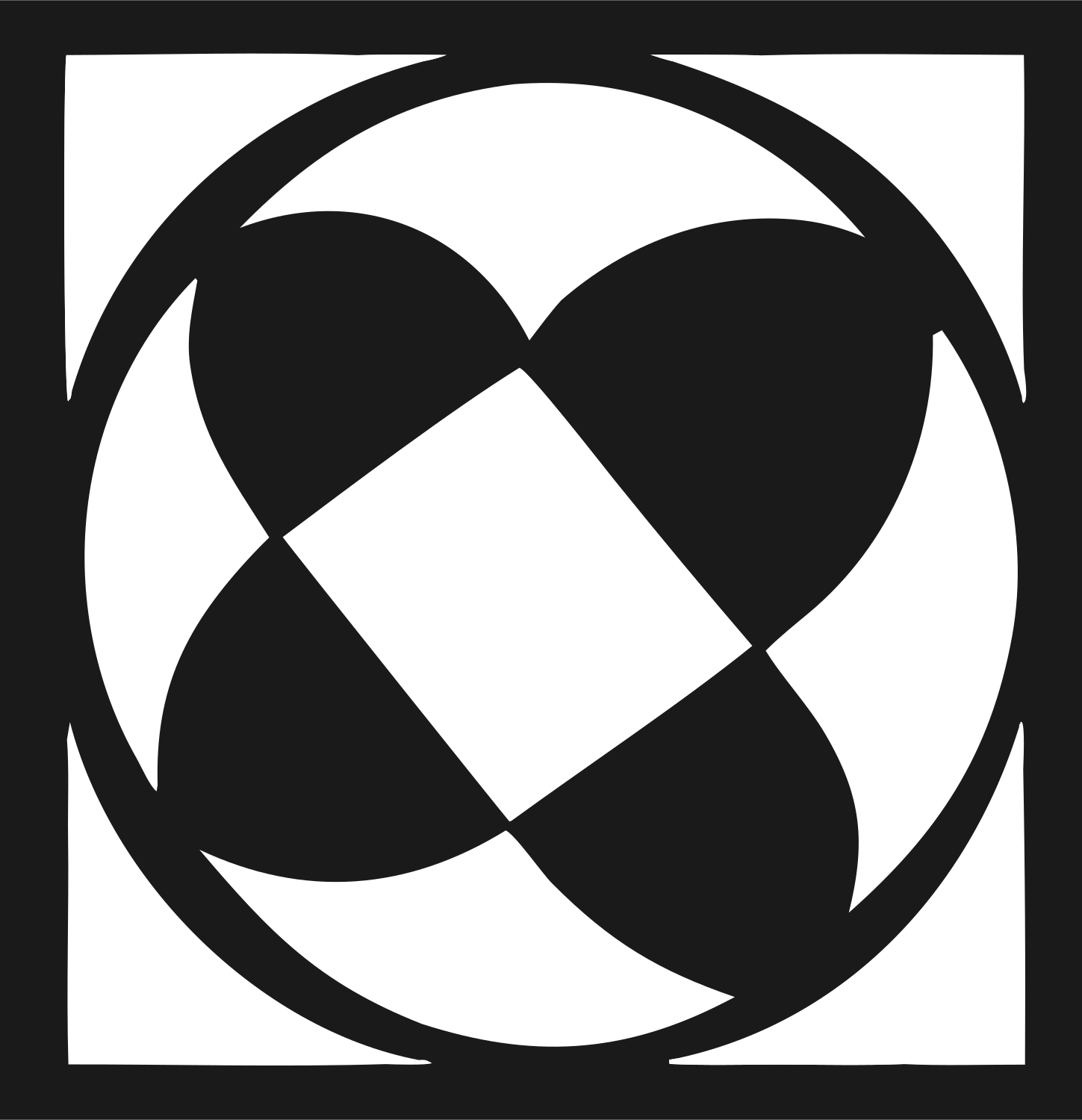 Negative Space Rotating Pinwheel Soccer Ball Icon #1a1a1a/#ffffff