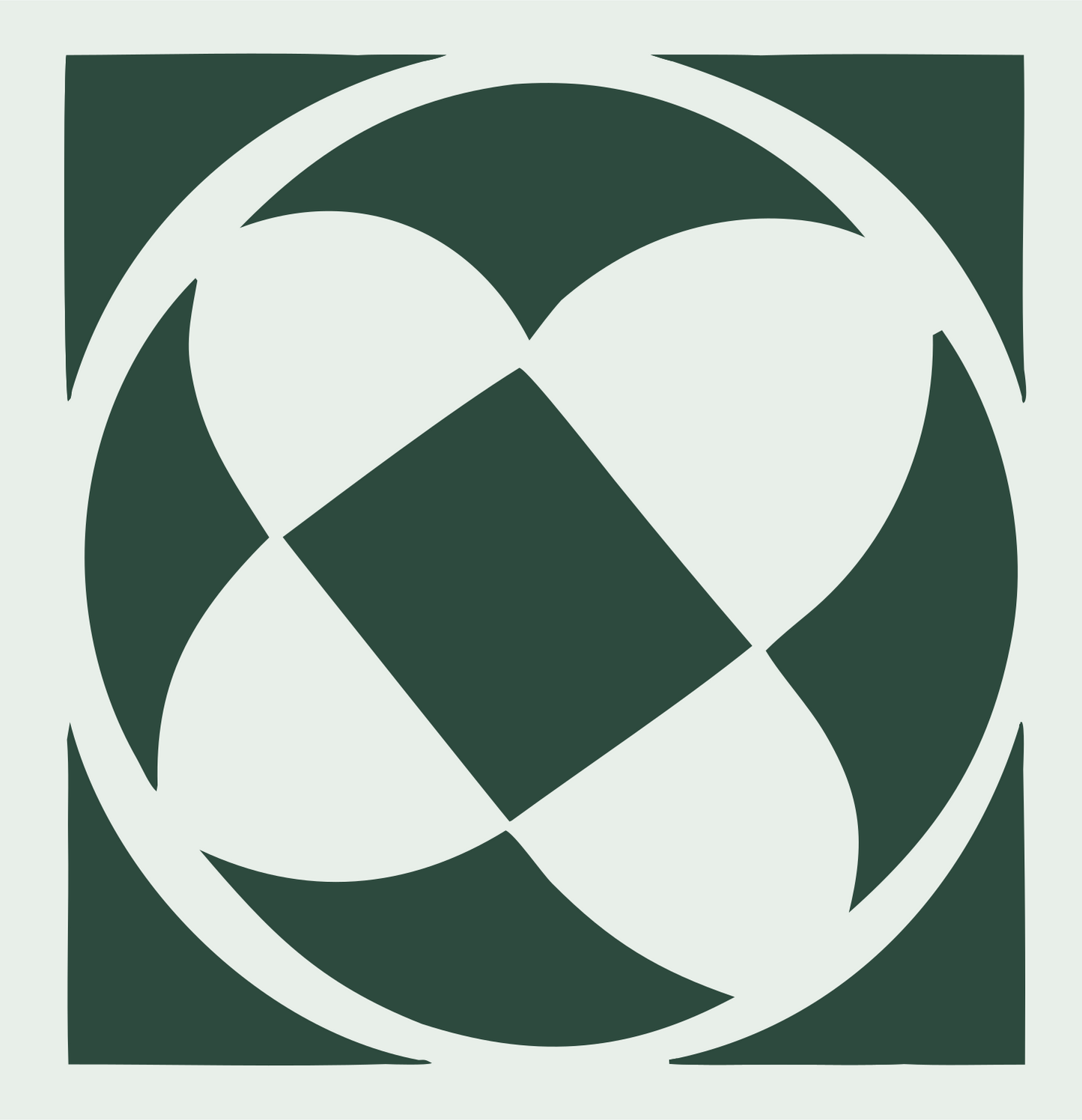 Negative Space Rotating Pinwheel Soccer Ball Icon #e8efe9/#2d4a3e