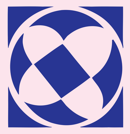 Negative Space Rotating Pinwheel Soccer Ball Icon #fce4ec/#283593