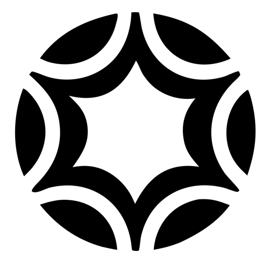 Negative Space Petal Star Soccer Ball Icon