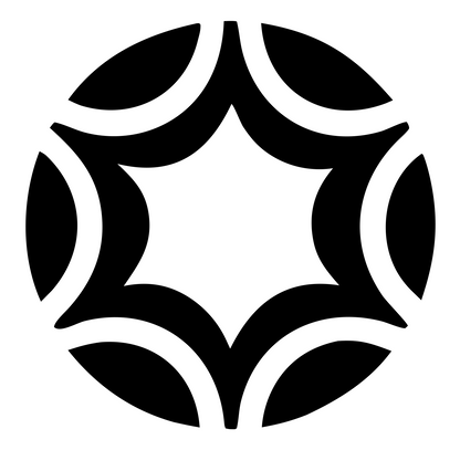 Negative Space Petal Star Soccer Ball Icon #ffffff/#000000