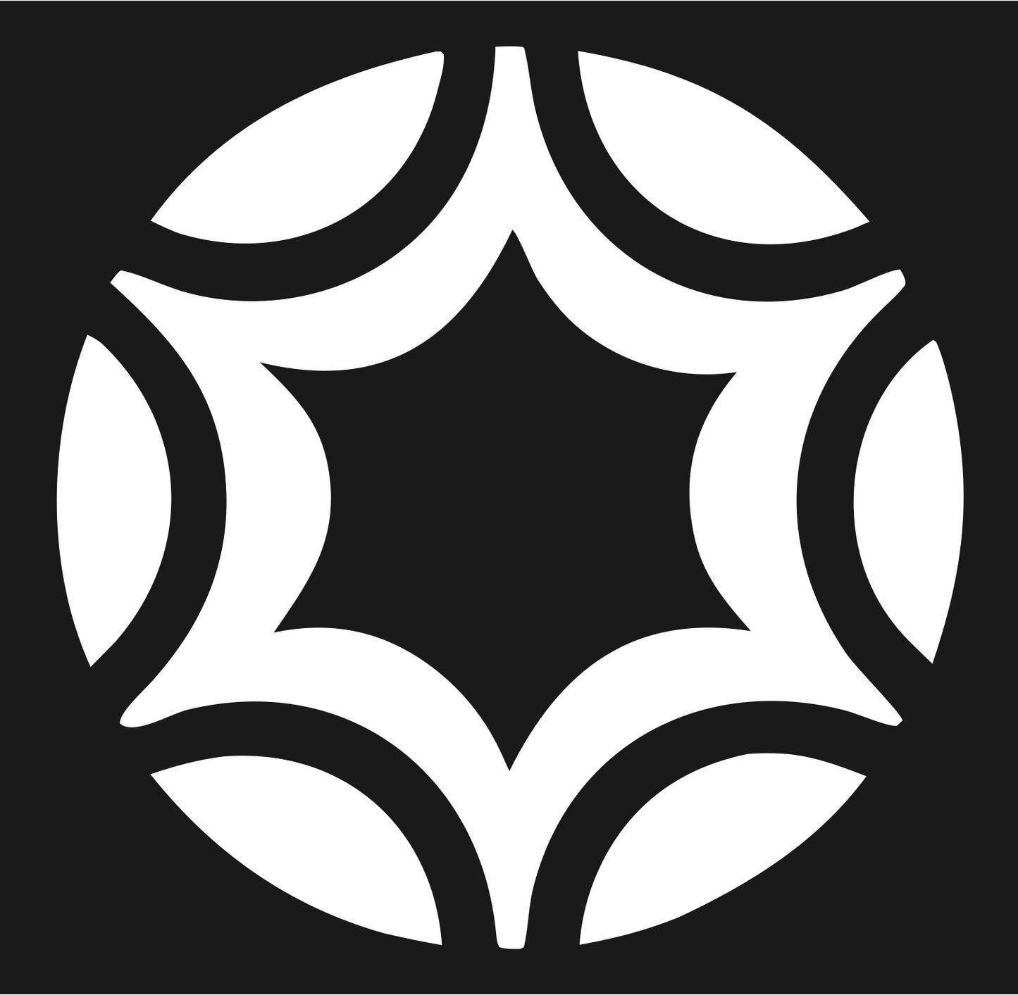 Negative Space Petal Star Soccer Ball Icon #1a1a1a/#ffffff
