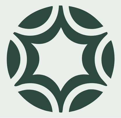 Negative Space Petal Star Soccer Ball Icon #e8efe9/#2d4a3e