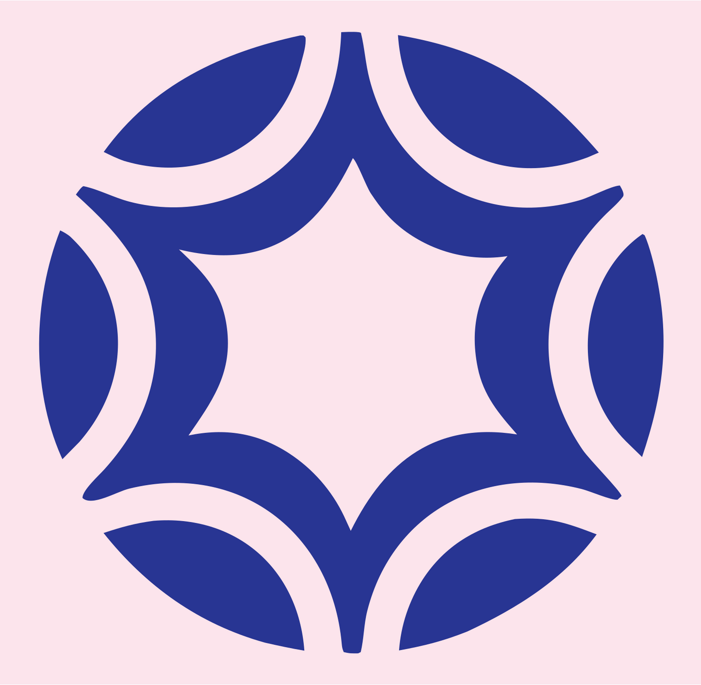 Negative Space Petal Star Soccer Ball Icon #fce4ec/#283593