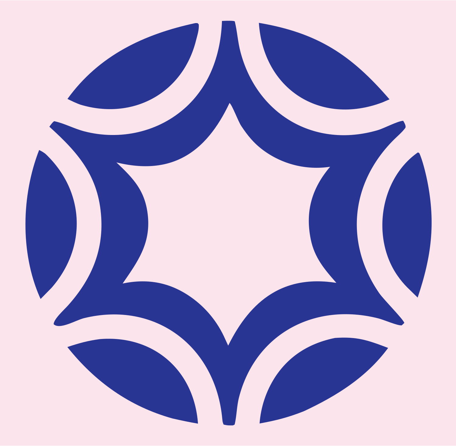 Negative Space Petal Star Soccer Ball Icon #fce4ec/#283593