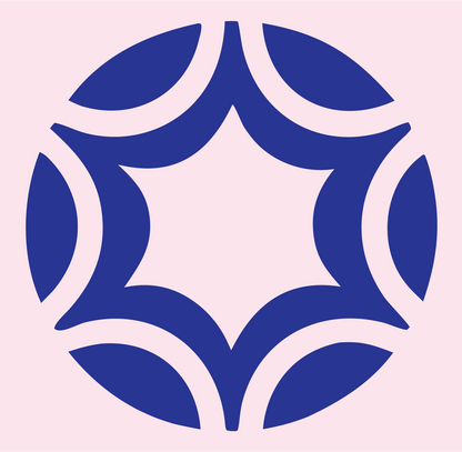 Negative Space Petal Star Soccer Ball Icon #fce4ec/#283593