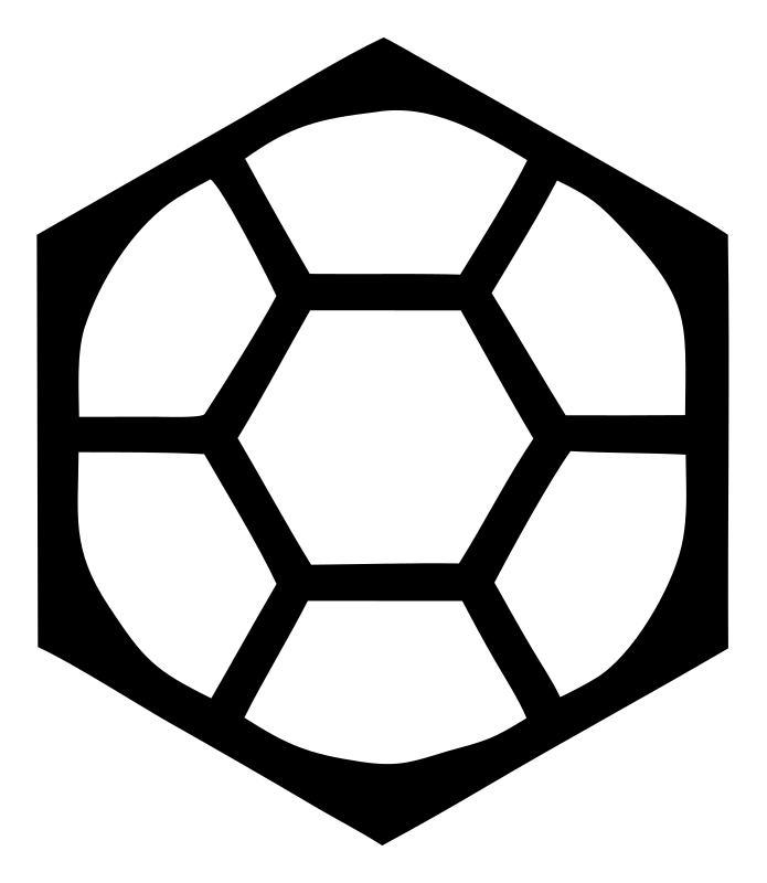 Hexagon Framed Negative Space Soccer Ball Crest