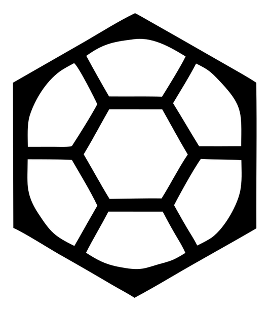 Hexagon Framed Negative Space Soccer Ball Crest