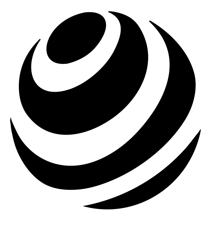 Negative Space Curved Stripe Globe Mark