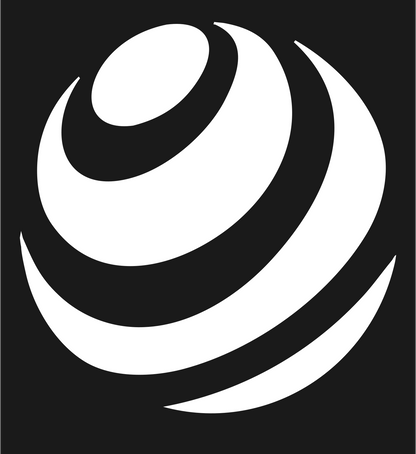 Negative Space Curved Stripe Globe Mark #1a1a1a/#ffffff