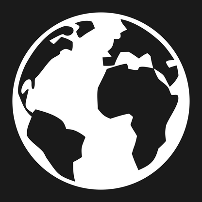 Negative Space Globe Panel Soccer Ball Badge #1a1a1a/#ffffff