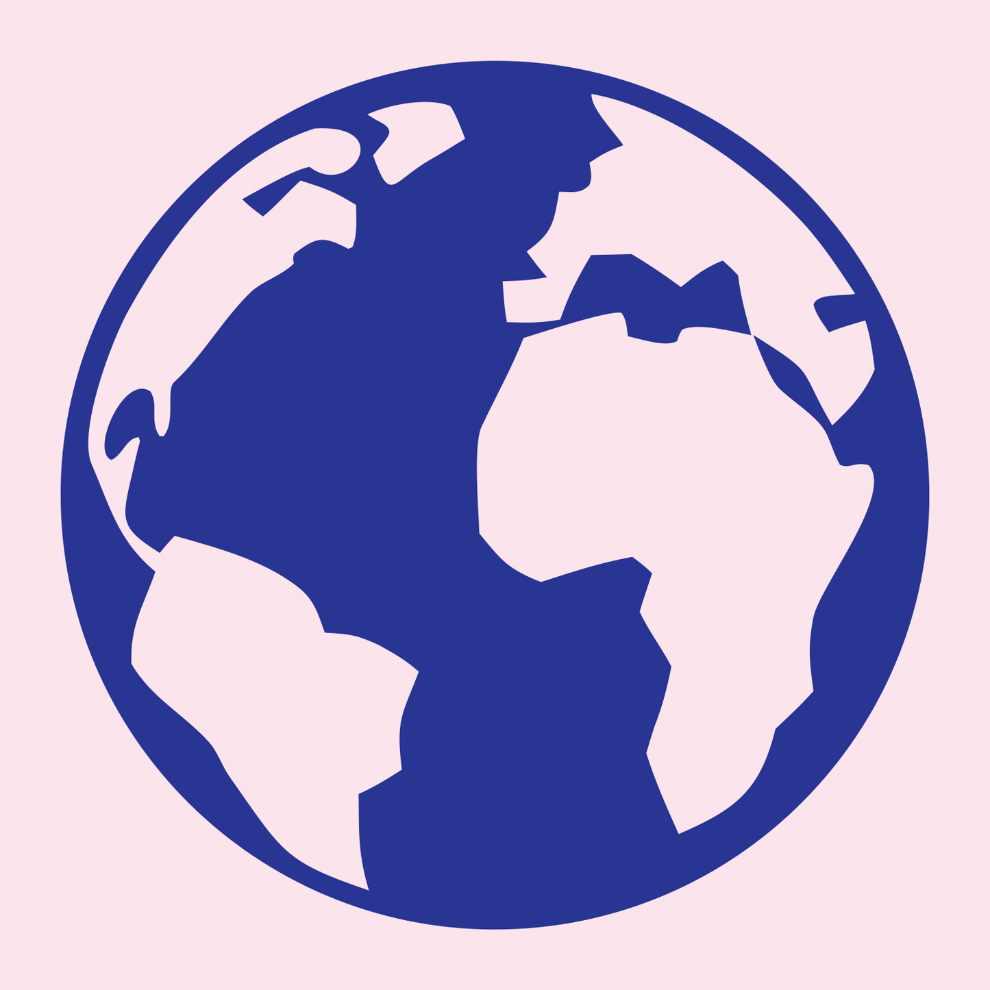 Negative Space Globe Panel Soccer Ball Badge #fce4ec/#283593