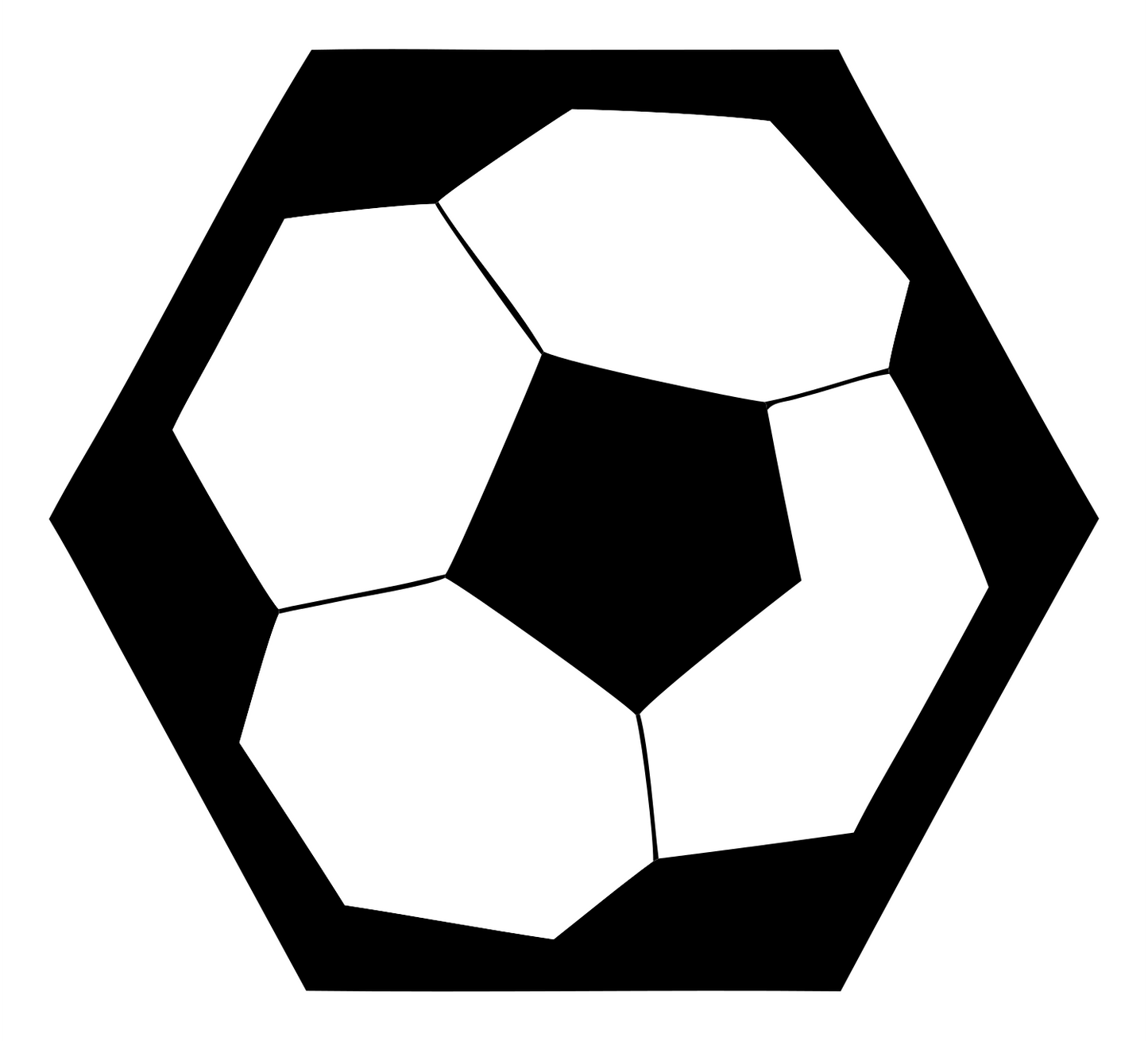 Soccer Ball Hexagon Badge #ffffff/#000000