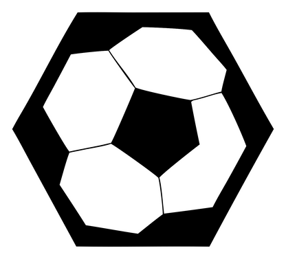 Soccer Ball Hexagon Badge #ffffff/#000000