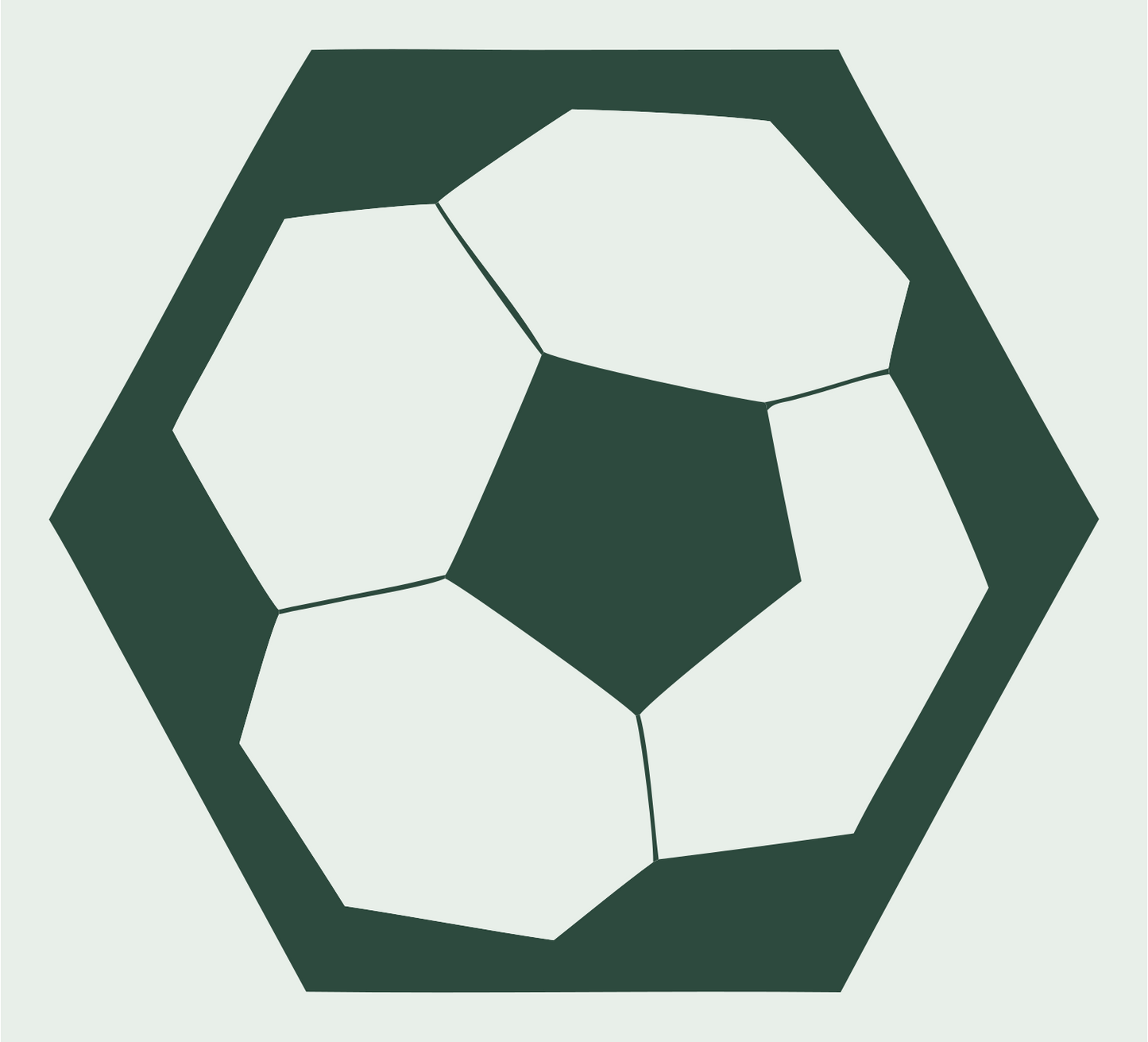Soccer Ball Hexagon Badge #e8efe9/#2d4a3e