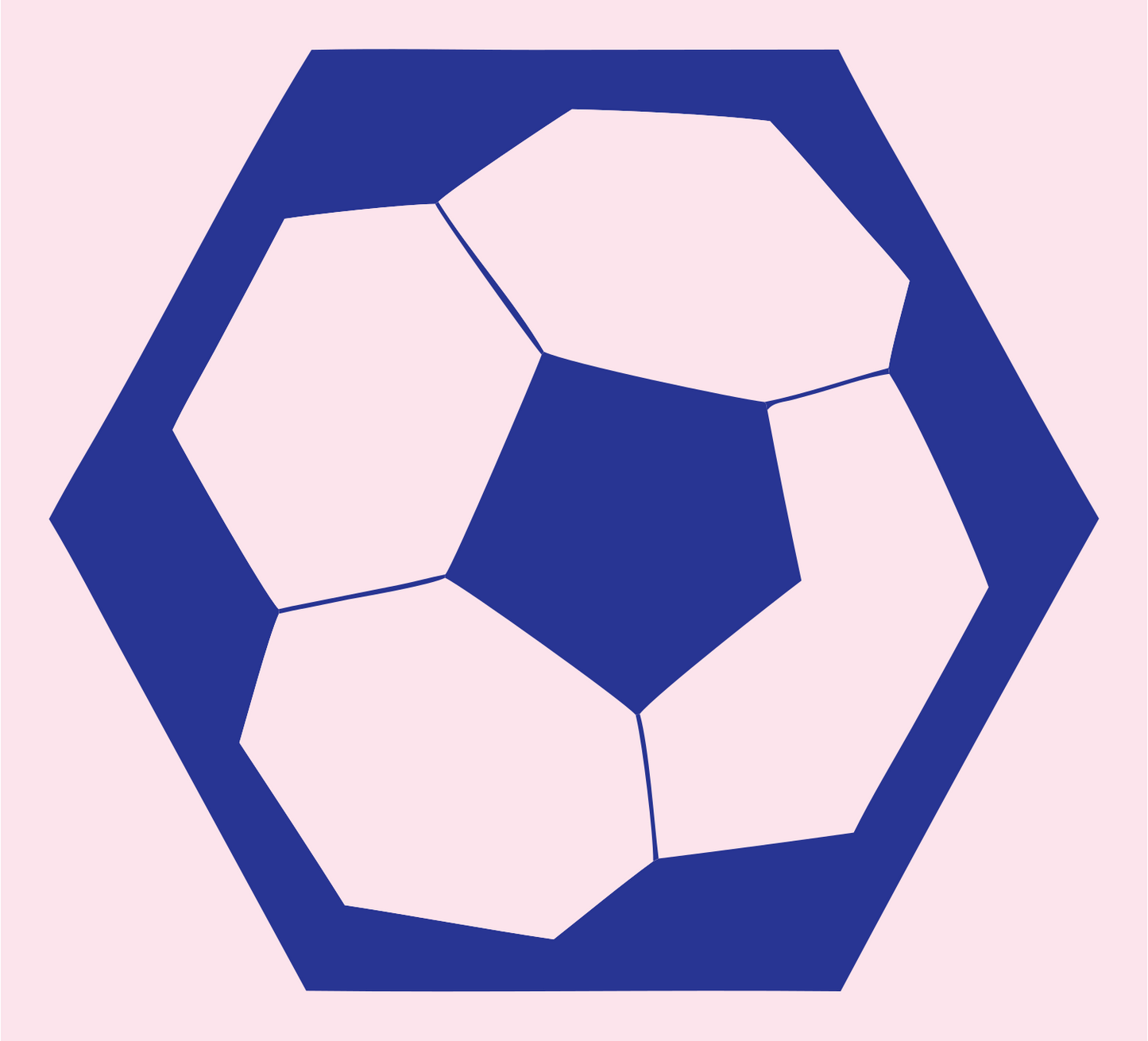 Soccer Ball Hexagon Badge #fce4ec/#283593