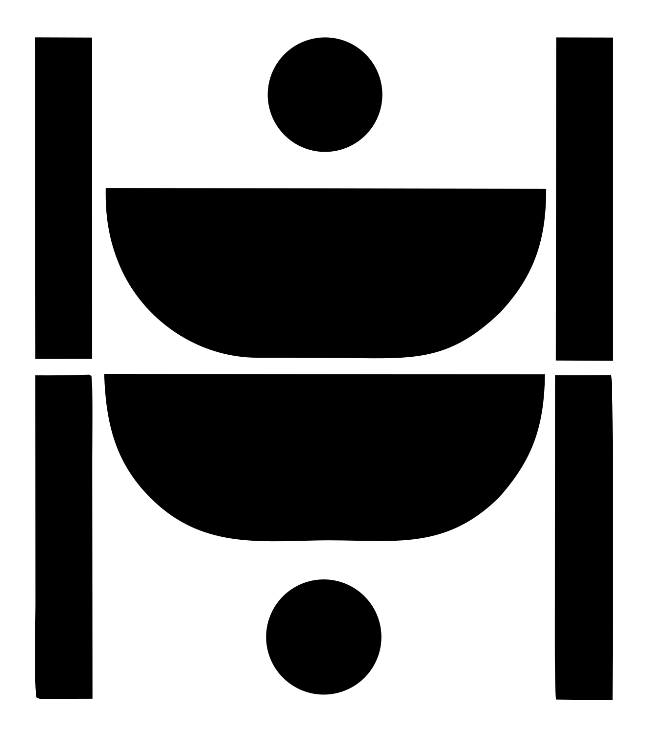 Brutalist Split Court Basketball Mark #ffffff/#000000