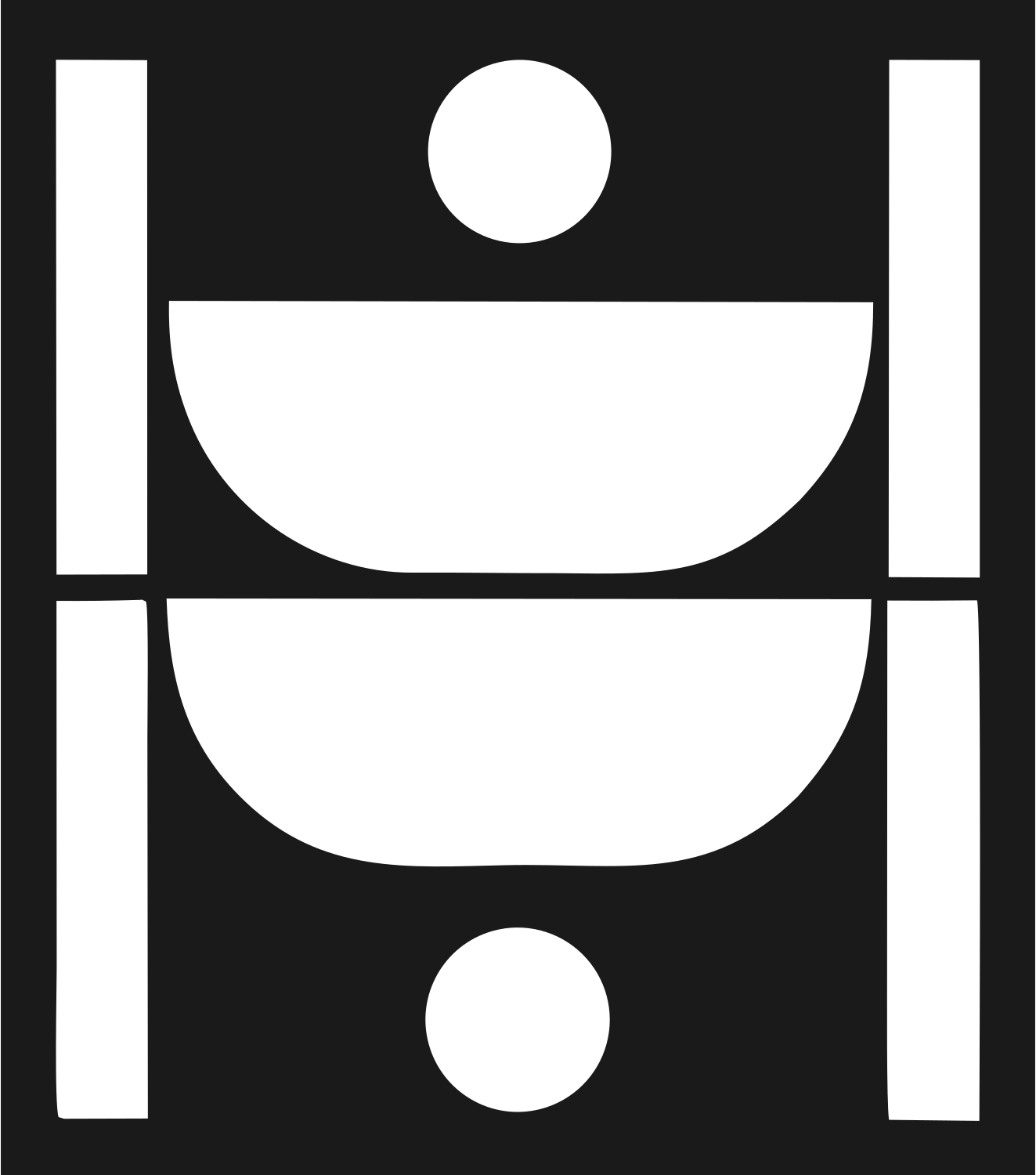 Brutalist Split Court Basketball Mark #1a1a1a/#ffffff
