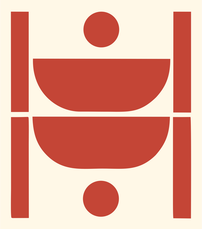 Brutalist Split Court Basketball Mark #fff8e7/#c44536