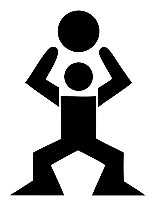 Brutalist Pivot Stance Player Lifting Child Mark