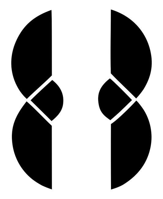 Brutalist Mirrored Figure-Eight Basketball Mark
