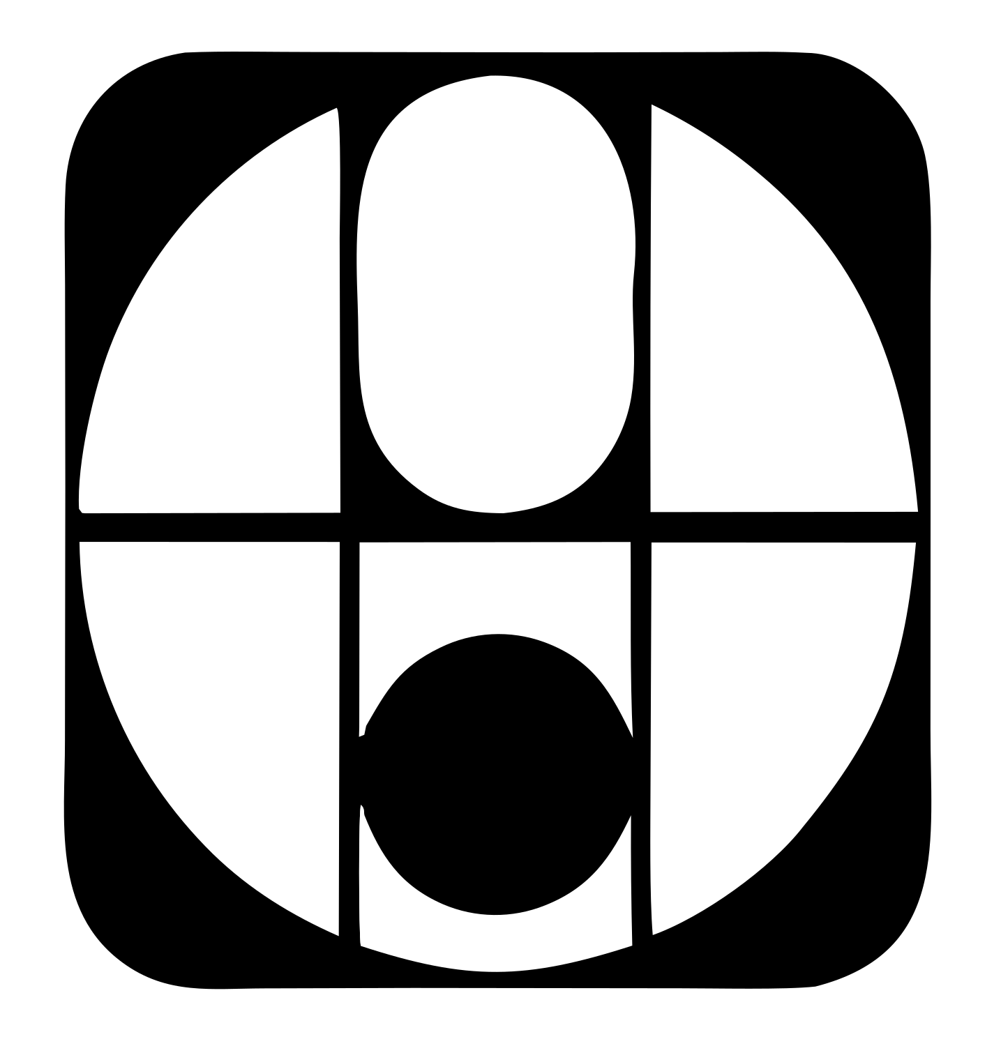 Brutalist Grid Circle Divided Basketball Icon #ffffff/#000000