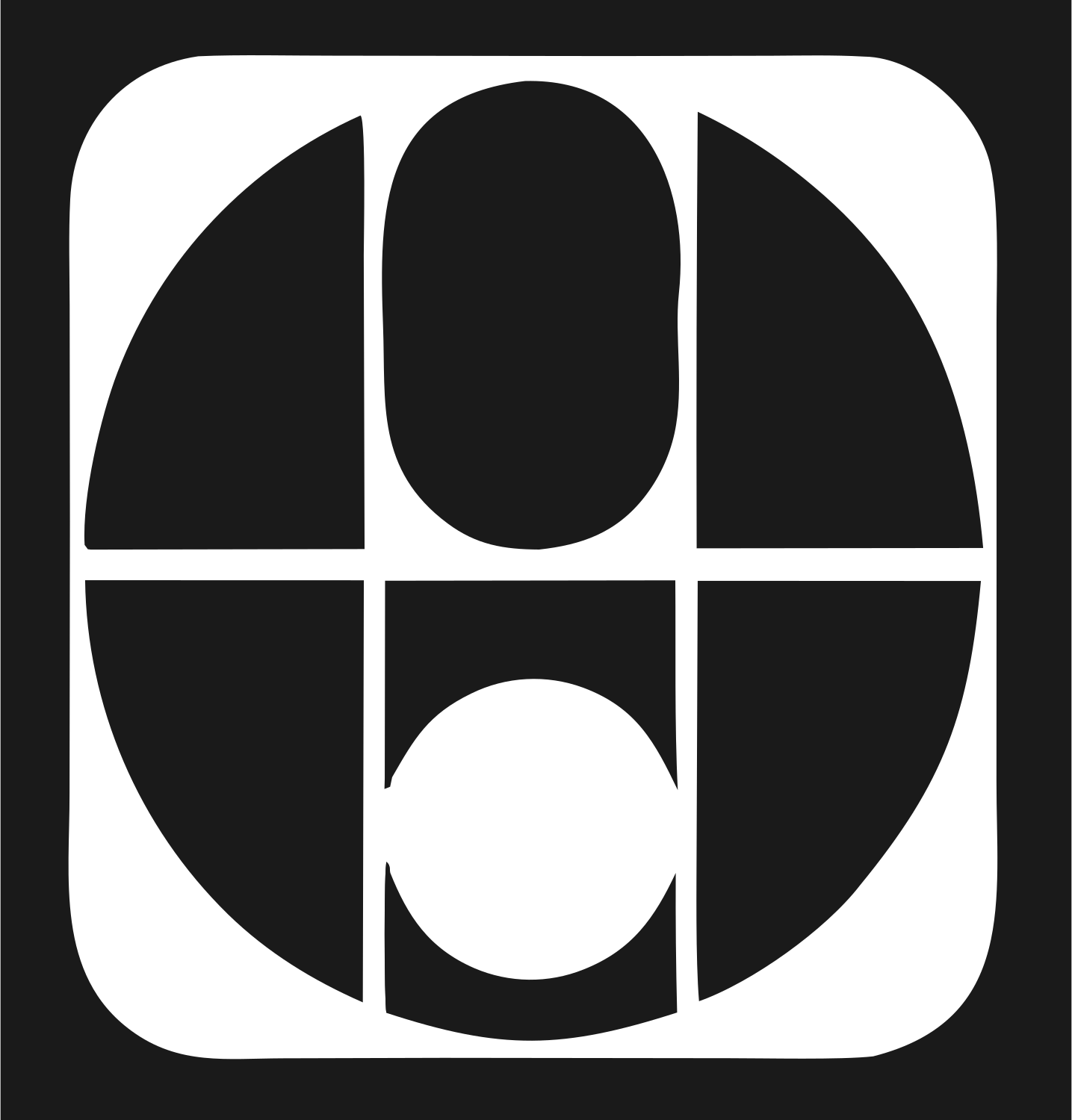 Brutalist Grid Circle Divided Basketball Icon #1a1a1a/#ffffff
