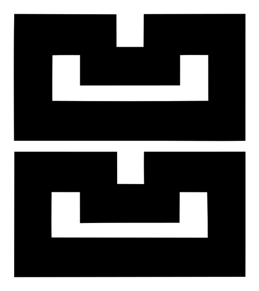 Brutalist Stacked Bracket Court Crest