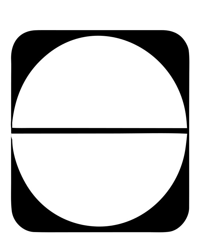 Brutalist Halved Circle Pill Basketball Badge