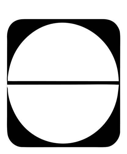 Brutalist Halved Circle Pill Basketball Badge