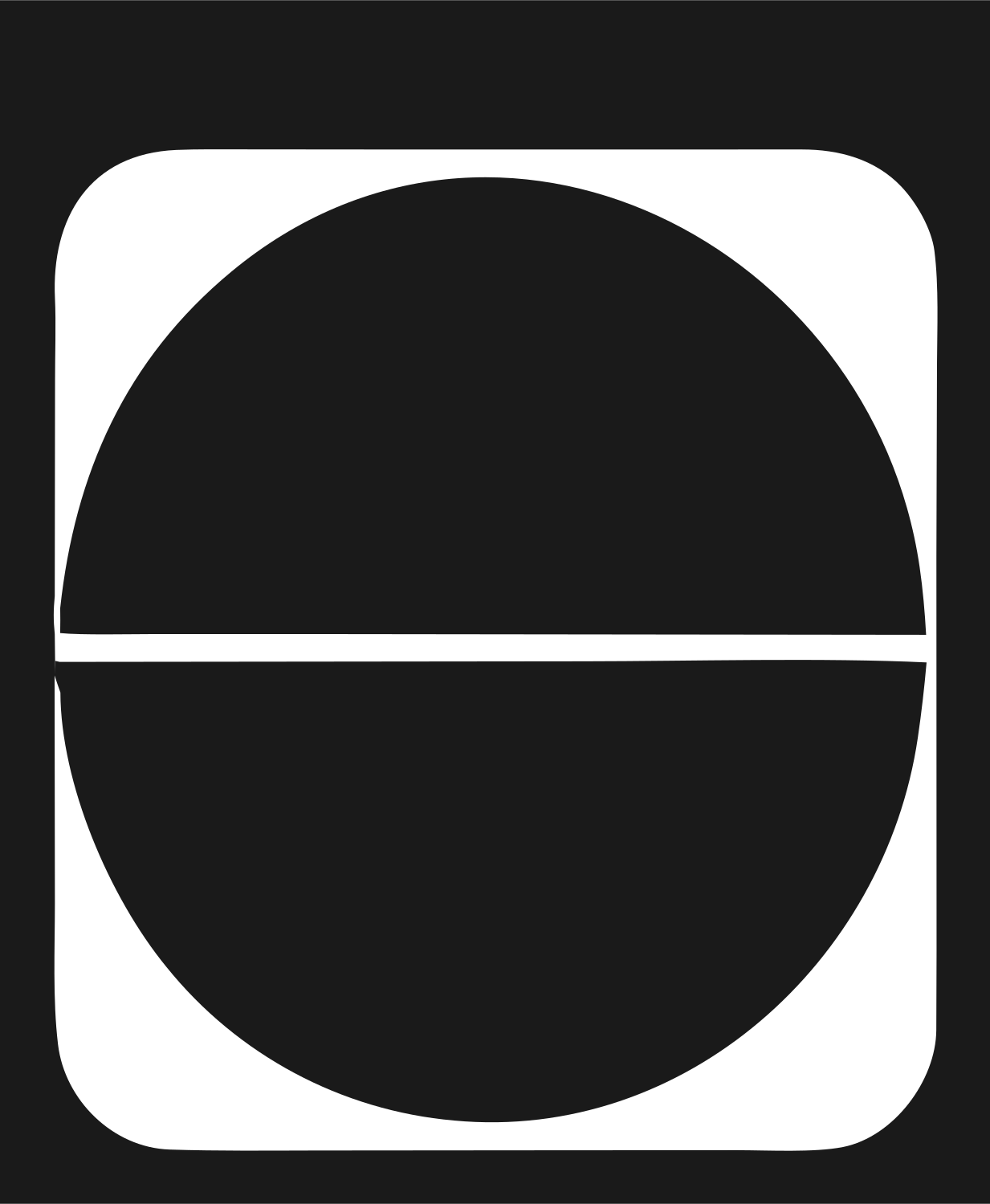 Brutalist Halved Circle Pill Basketball Badge #1a1a1a/#ffffff