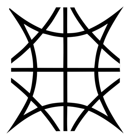 Brutalist Spiked Globe Grid Basketball Crest
