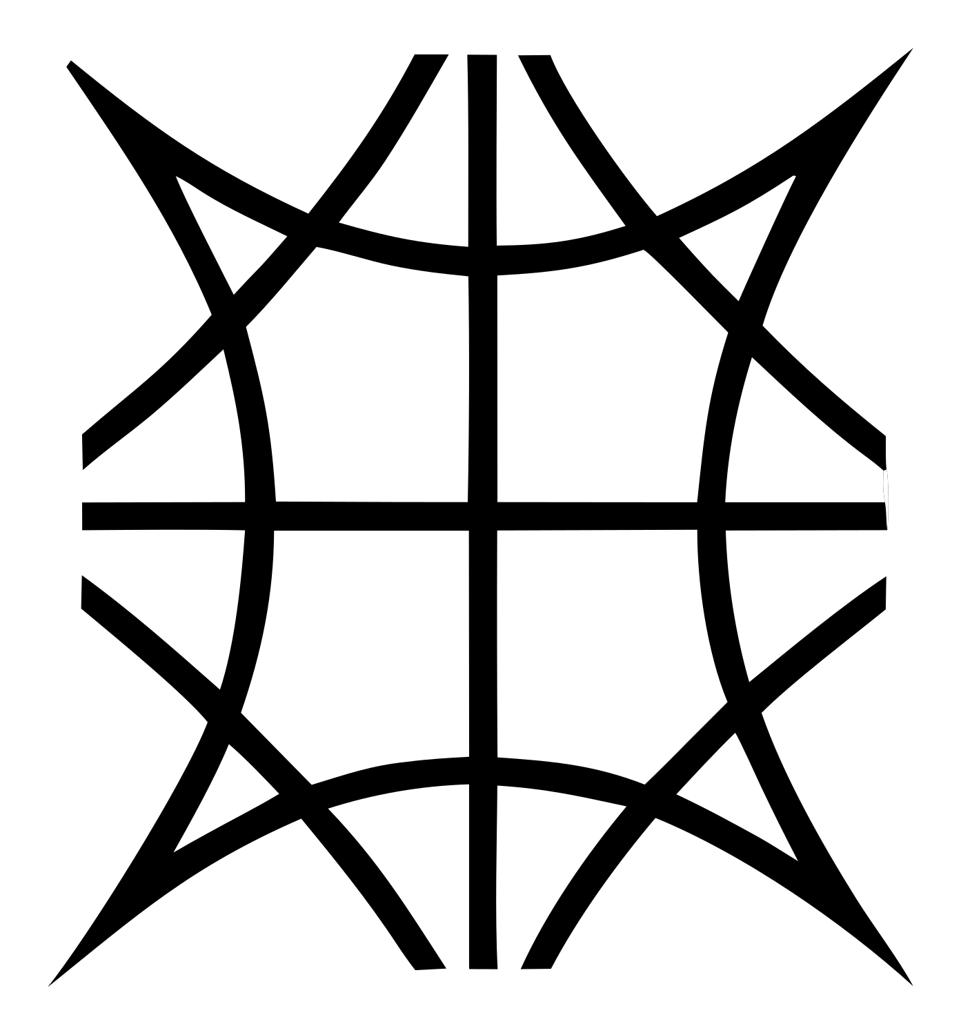 Brutalist Spiked Globe Grid Basketball Crest #ffffff/#000000