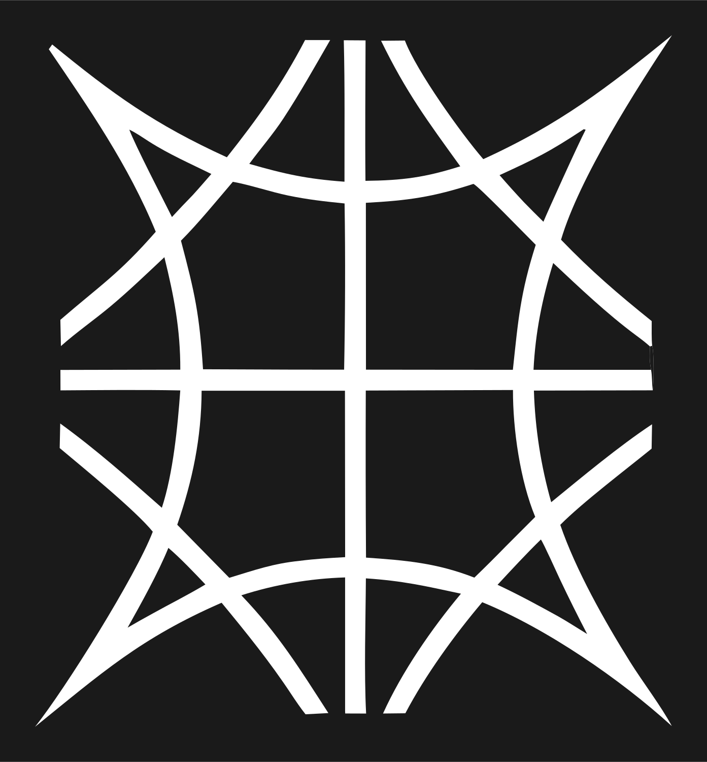Brutalist Spiked Globe Grid Basketball Crest #1a1a1a/#ffffff
